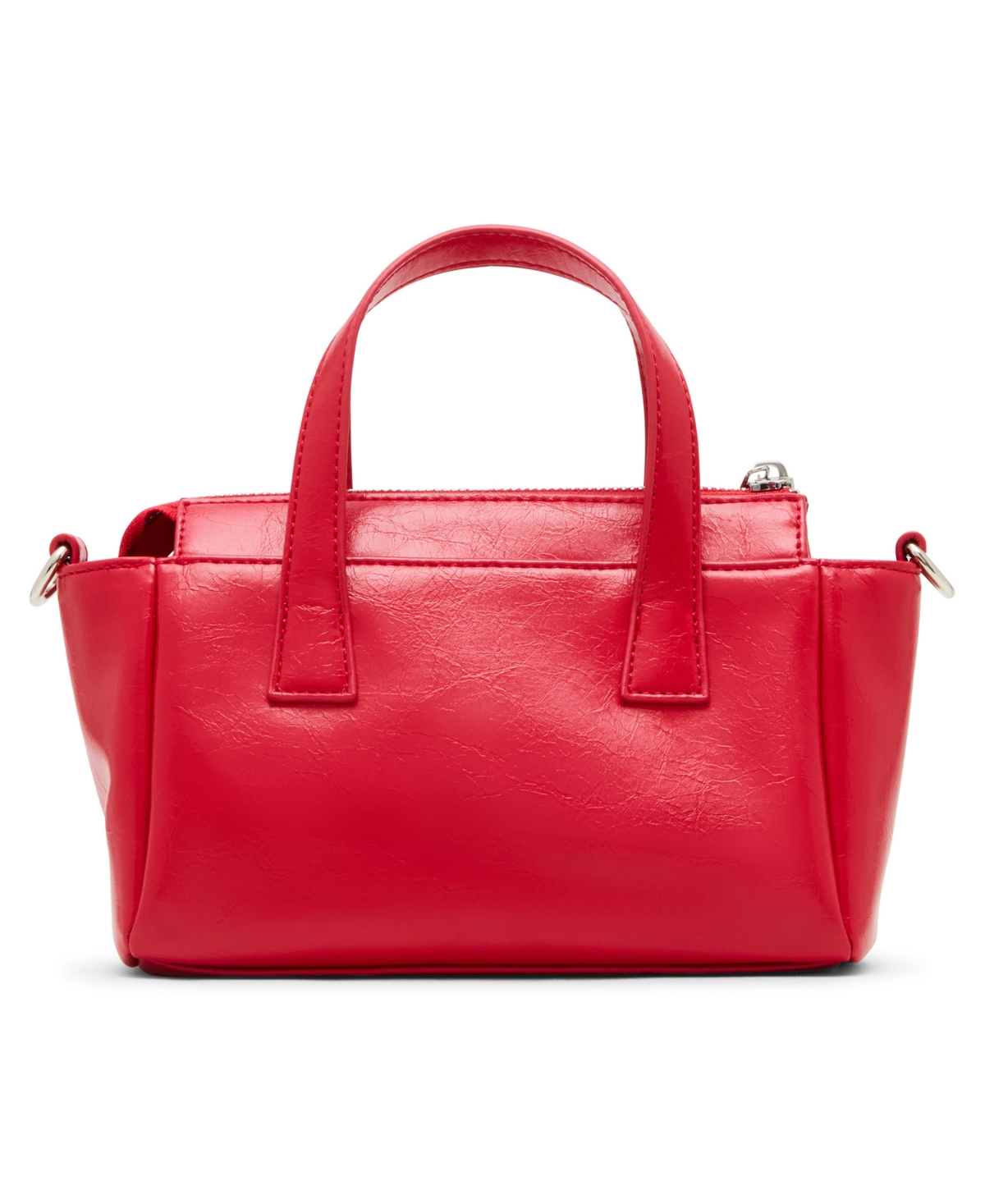 Madden Girl Cathc Crinkle Zipper Satchel Bag In Red