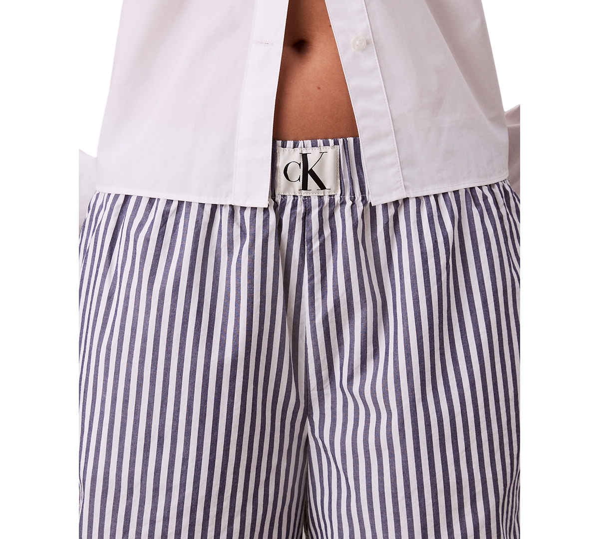 Calvin Klein Jeans Est.1978 Women's Cotton Poplin Boxer Shorts In Blue