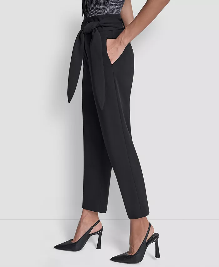 Women's Tie-Waist High-Rise Straight-Fit Pants - thumbnail 3