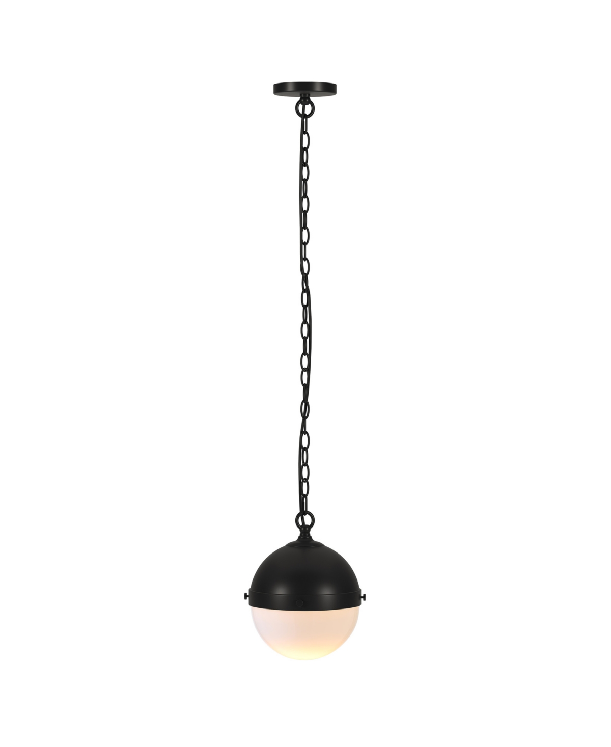 Hudson & Canal Aurora 11.13" Metal Pendant With Glass Shade In Black