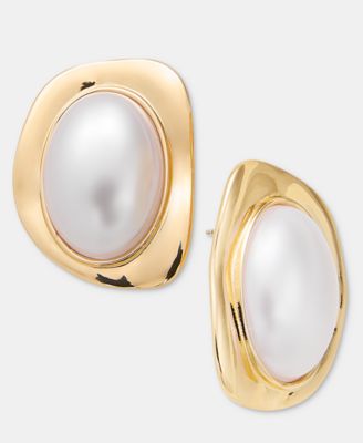 Faux-Pearl Stud Earrings, Macy’s Exclusive