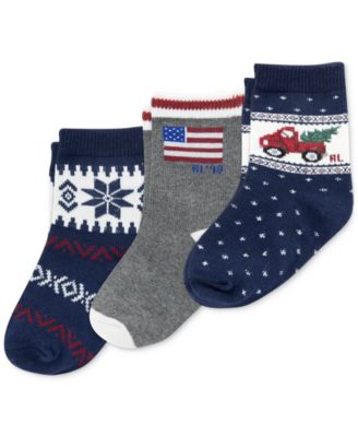 Polo Ralph Lauren - Baby 3-Pk. Holiday Truck Socks