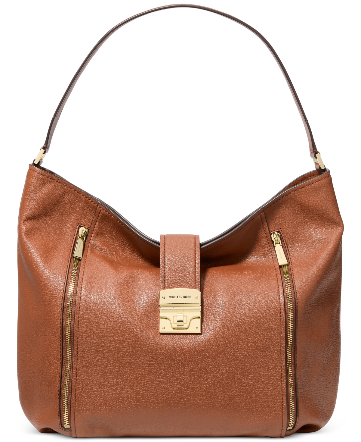 Michael Kors Michael  Extra Large Leather Hobo Shoulder Bag In Brown