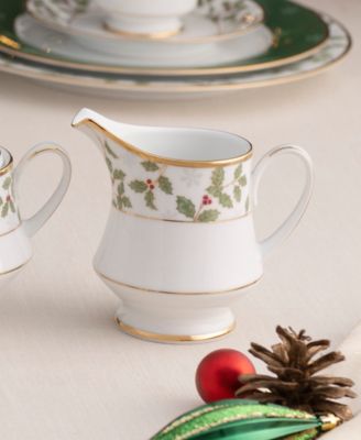 Holly & Berry Gold Sugar & Creamer Set