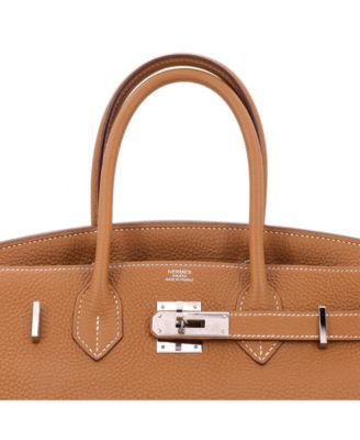 Pre-Owned Hermes Birkin 30 Handbag Brown Togo with Palladium Hardware