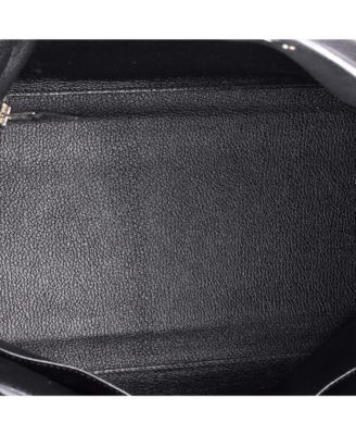 Pre-Owned Hermes Kelly 35 Handbag Black Clemence with Palladium Hardware