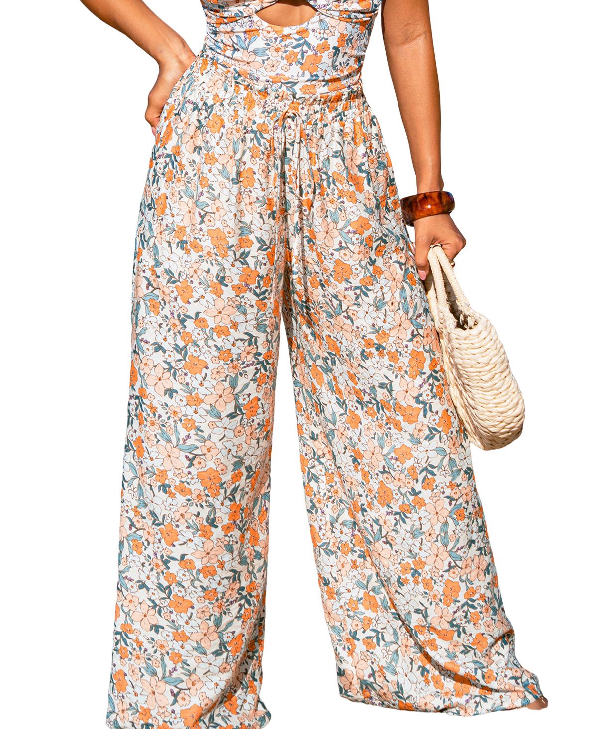 Women's Peach Season Floral Pants