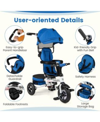 Toddler 5-in-1 Folding Trike 1-5 Years Old with Safety Harness Storage