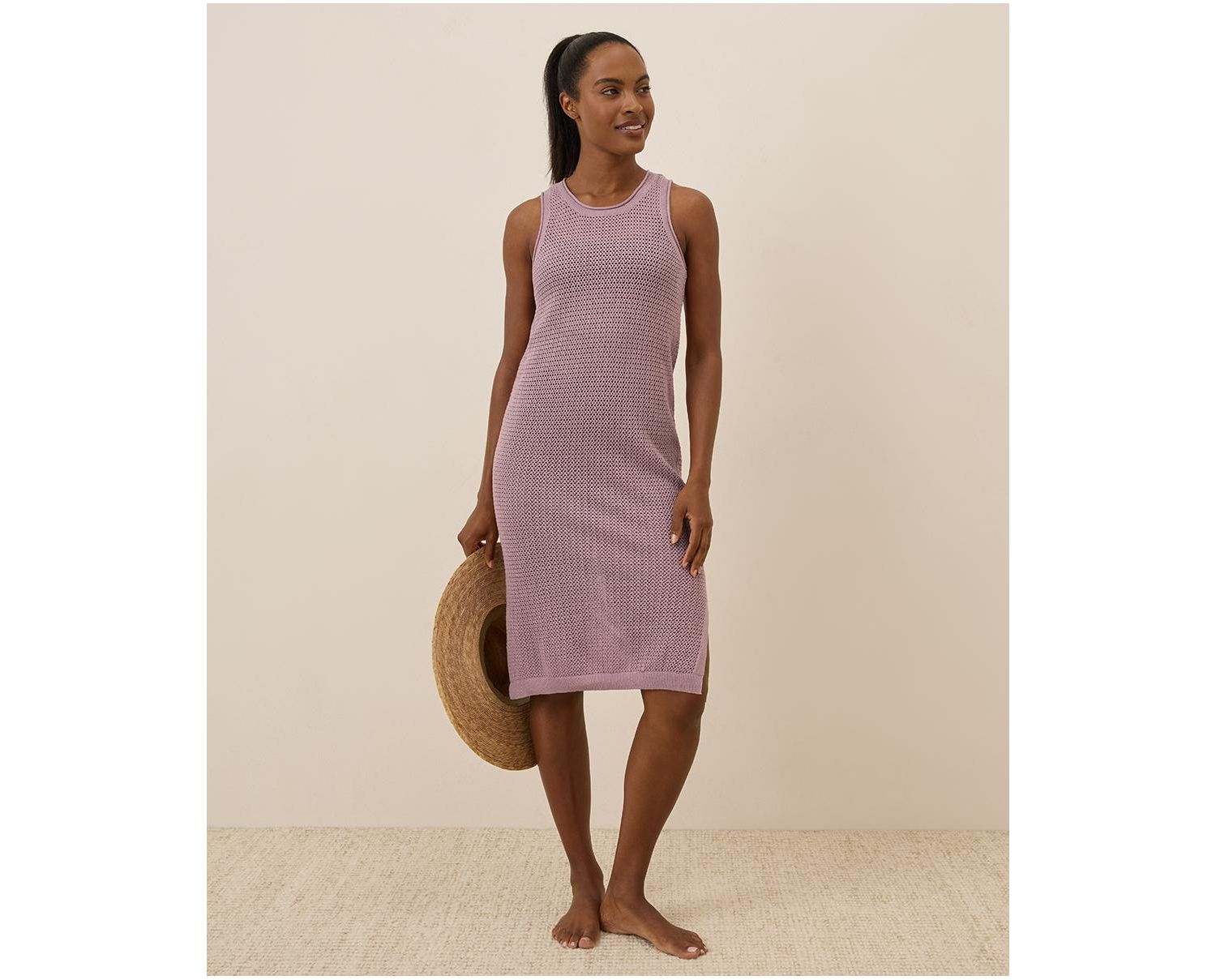 Women's Beachside Linen Crochet Cover-Up