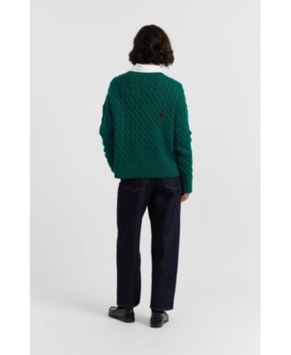 Women's Wool Cashmere Snoopy Cable Cardigan