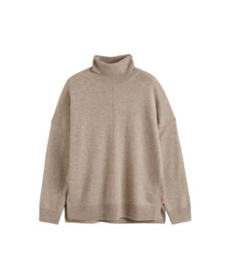 Women's Relaxed Roll Neck Wool & Cashmere Sweater