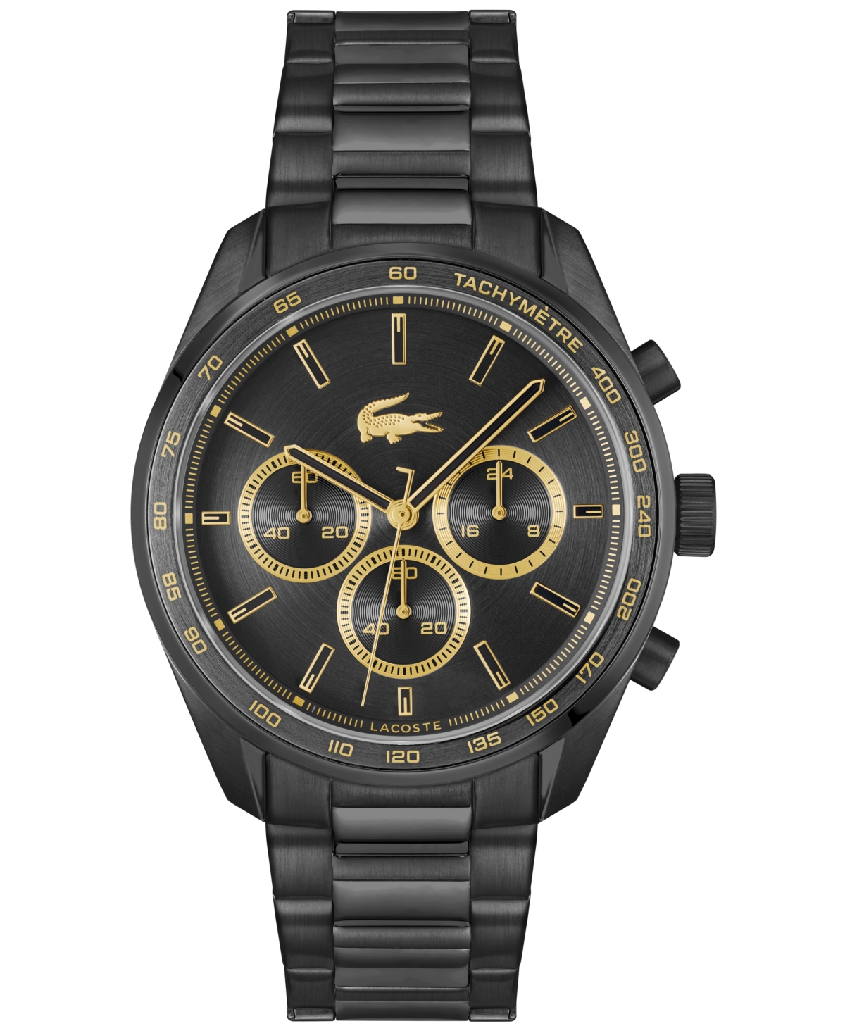 Men's Boston Black Ionic Plated Stainless Steel Bracelet Watch, 42mm - Black