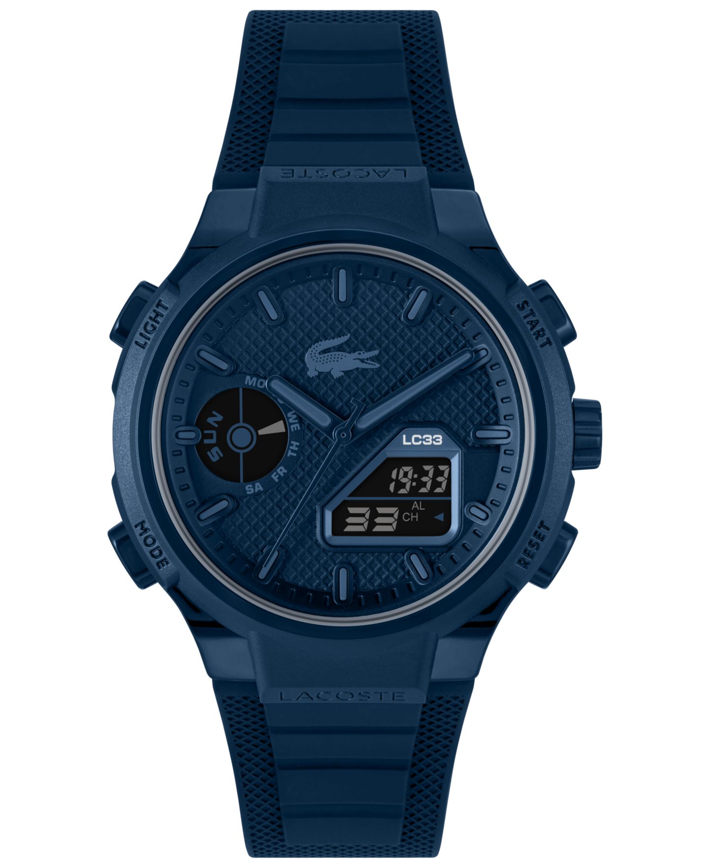 Мужские часы Lacoste LC33 Navy Silicone Strap Watch, 44.8mm — фото 1