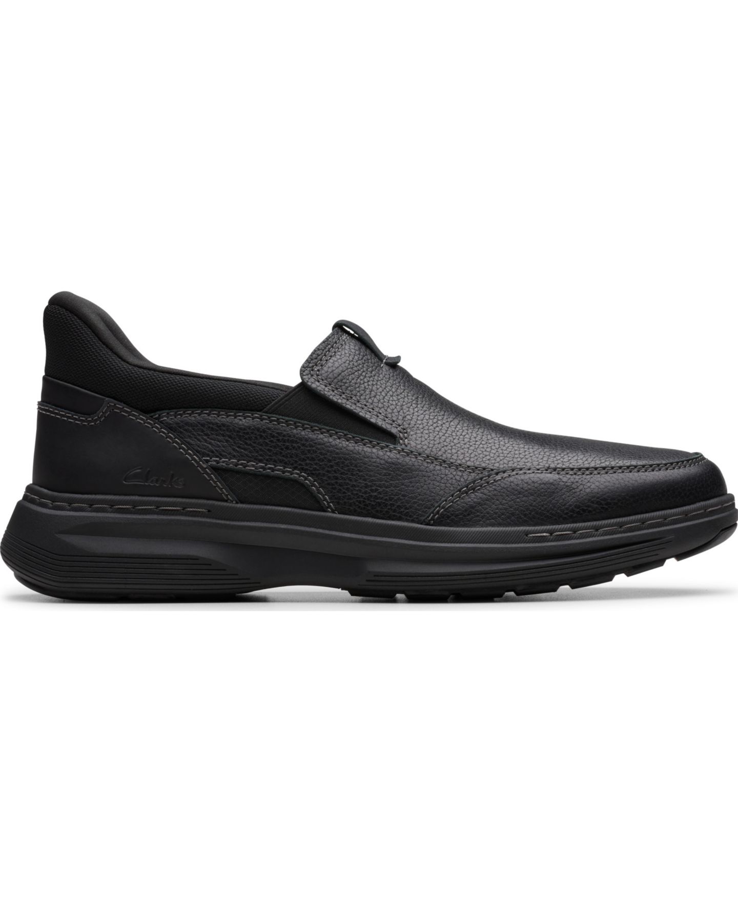Мужские кроссовки Clarks Craftwell Step Dress Casual Slip On, цвет: Чёрный кожаный — фото 2