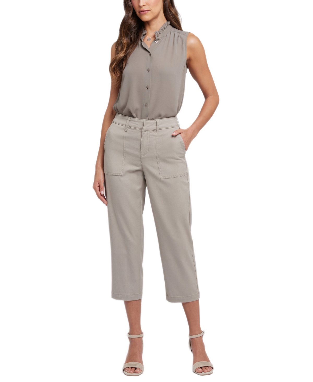 Petite Utility Straight Cropped Pants - Saddlewood