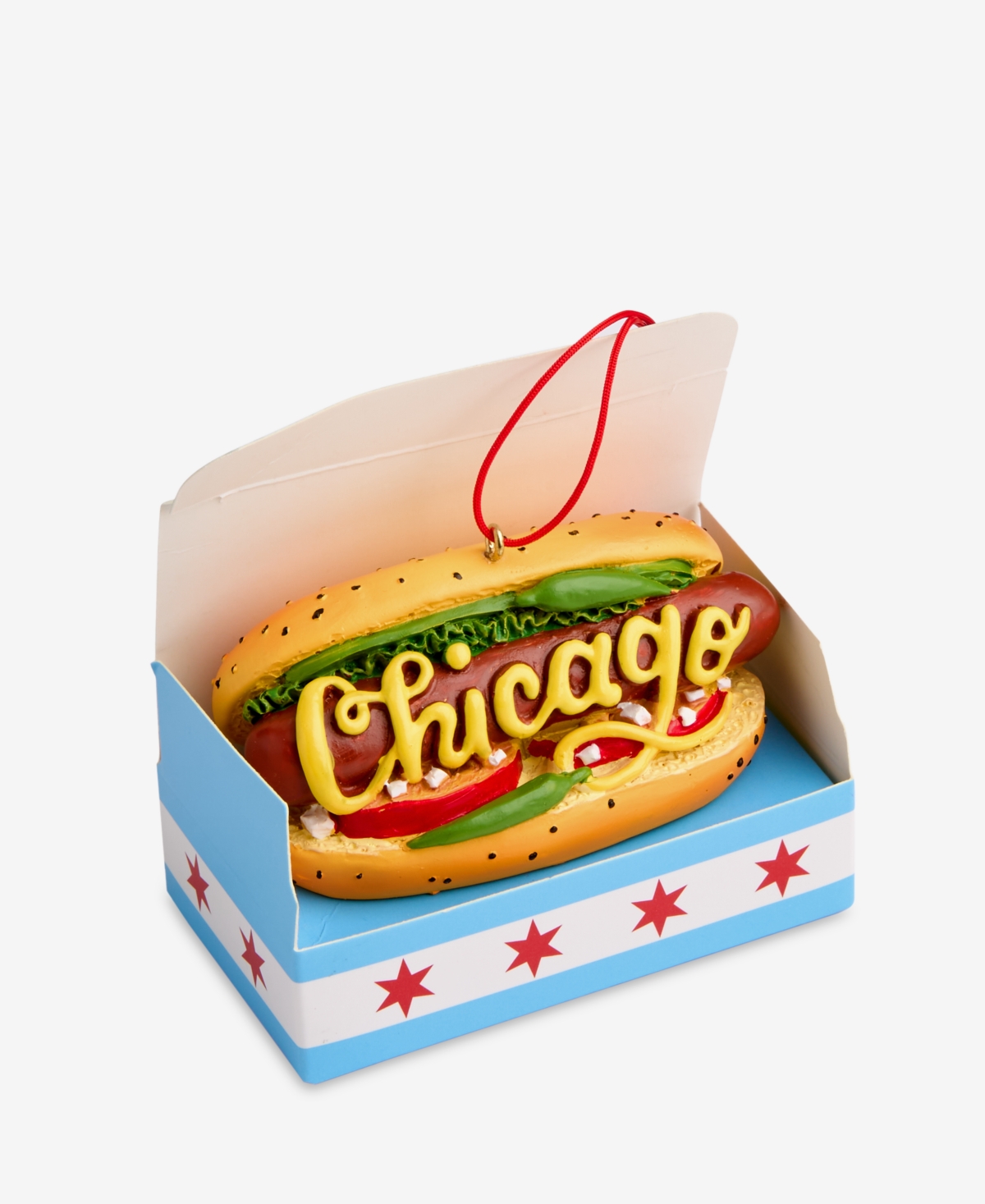 Holiday Lane Regional Chicago Hot Dog Ornament, Macy's Exclusive In Transparent