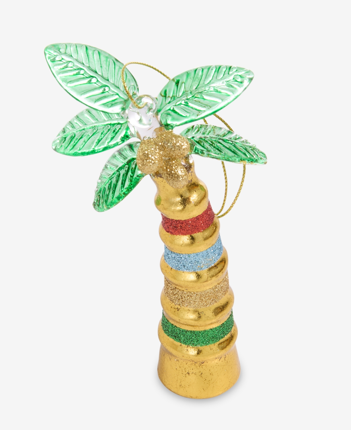 Holiday Lane Hawaii Glass Glittered Palm Tree Ornament, Macy's Exclusive In Transparent