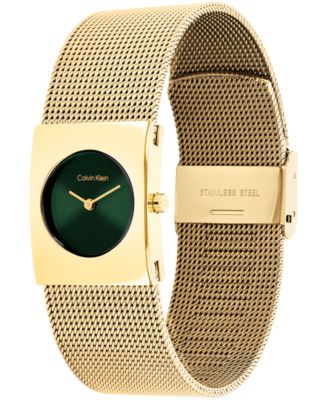 Women's CK Pulse Gold Tone Stainless Steel Mesh Bracelet Watch 21.5mm