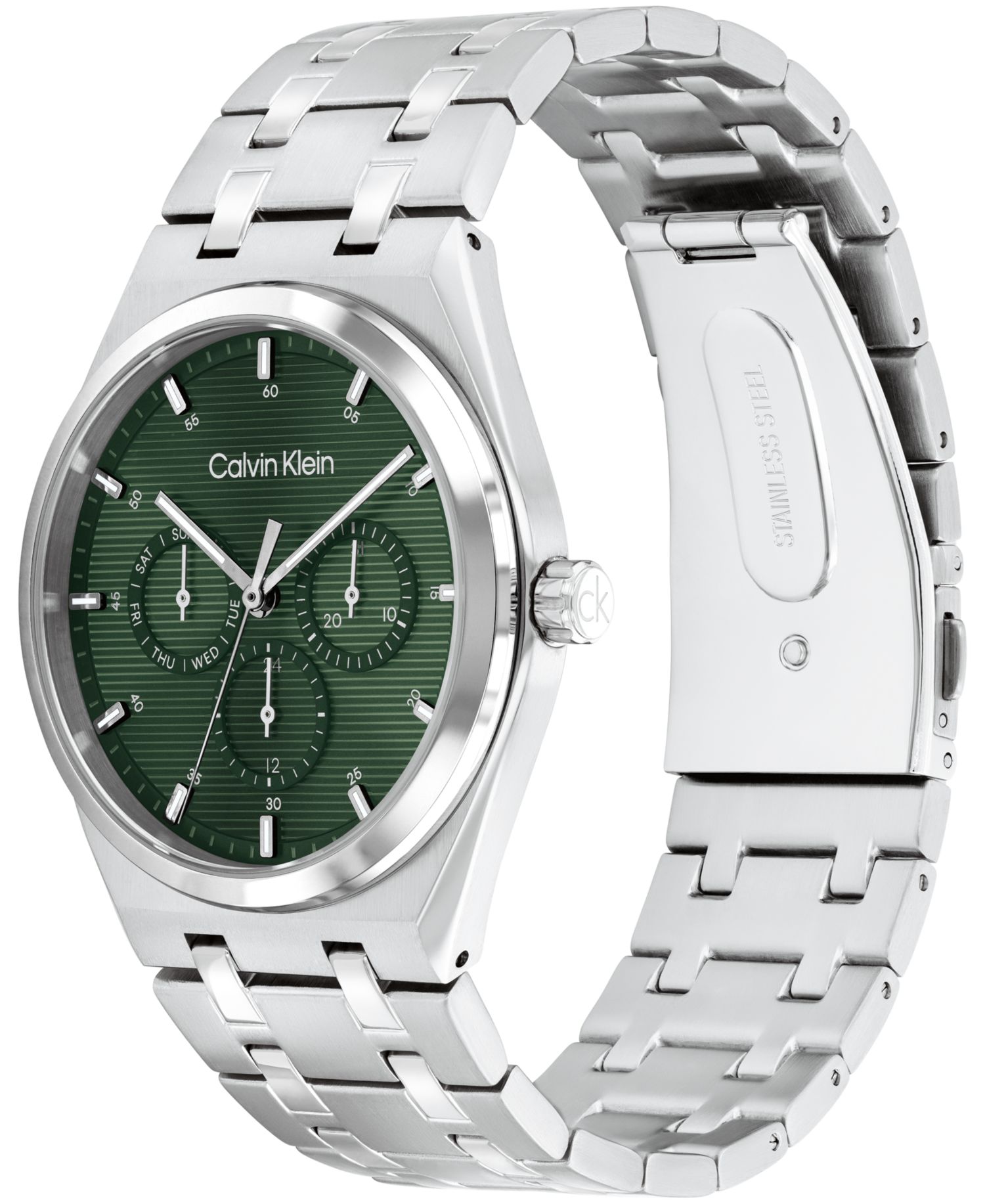 Men's CK Motion Silver Tone Stainless Steel Bracelet Watch 39mm