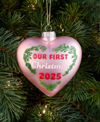 Our First Christmas 2025 Glass Heart Ornament, Macy's Exclusive