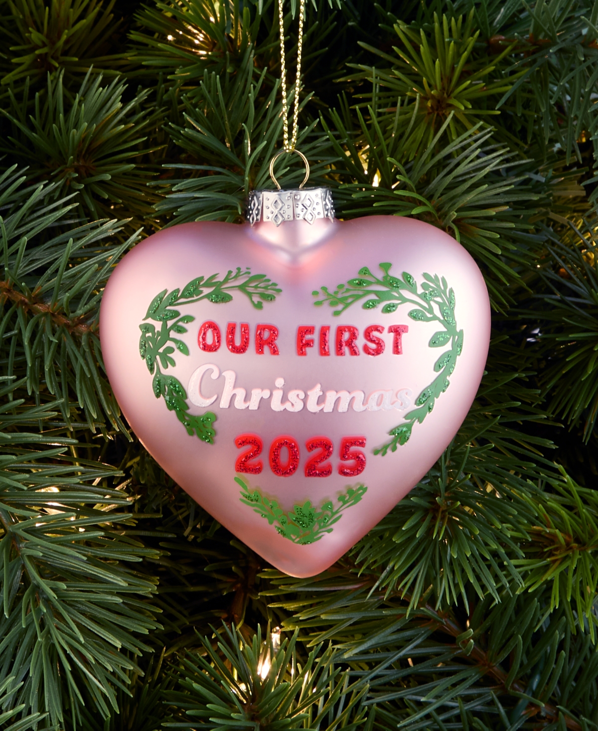 Holiday Lane Our First Christmas 2025 Glass Heart Ornament, Macy's Exclusive In Transparent