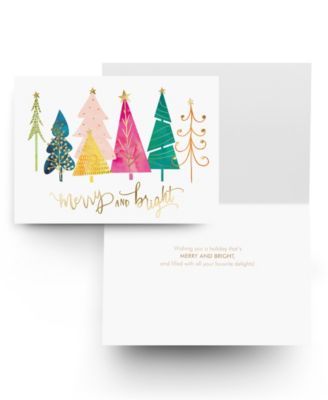 Merry Bright Treeline Holiday Boxed Cards
