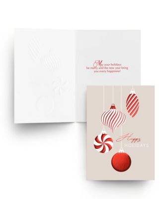Peppermint Ornaments Holiday Boxed Cards
