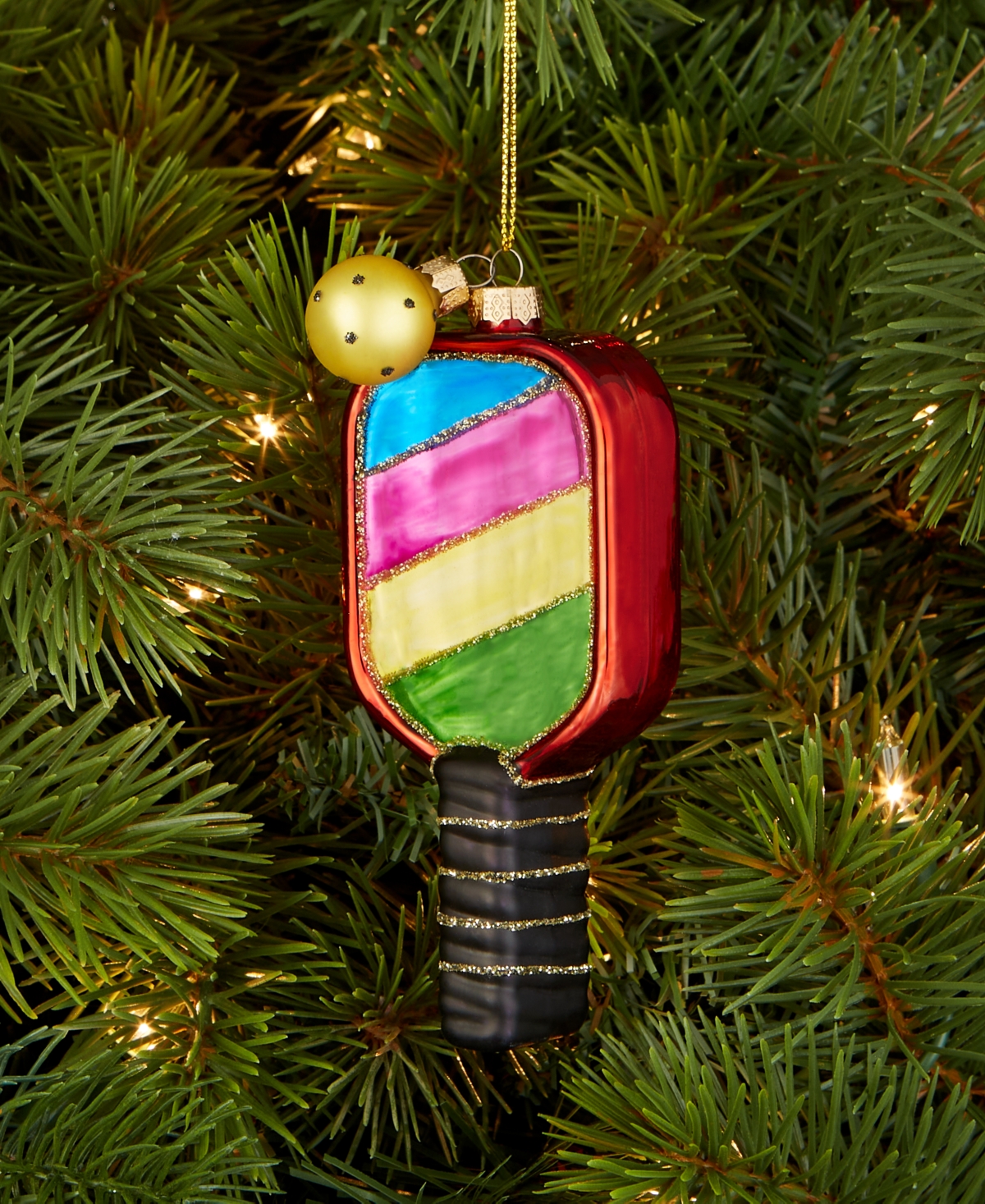 Holiday Lane Sports Glass Pickleball Paddle Ornament, Macy's Exclusive