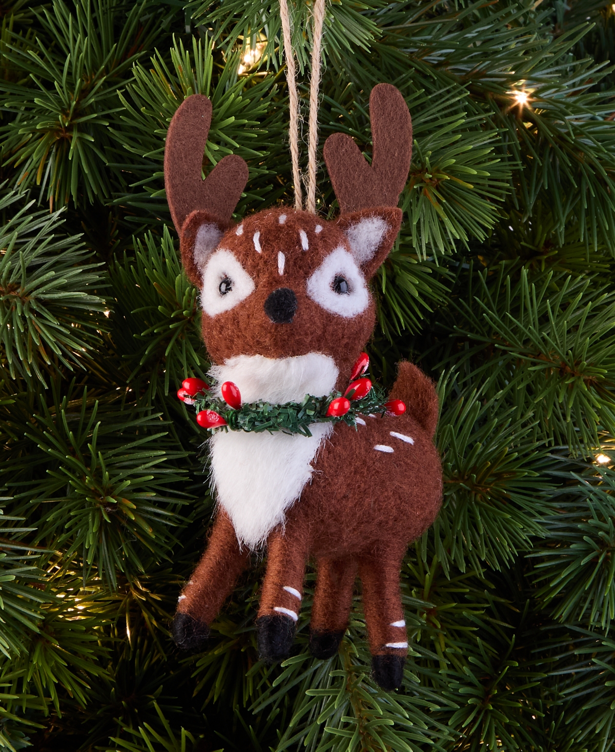 Holiday Lane Tiny Tidings Fabric Deer Ornament, Macy's Exclusive In Transparent