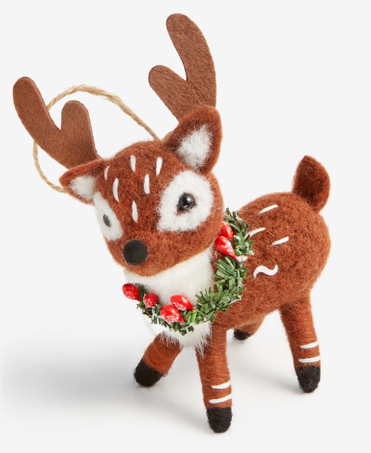 Holiday Lane Tiny Tidings Fabric Deer Ornament, Macy's Exclusive In Transparent