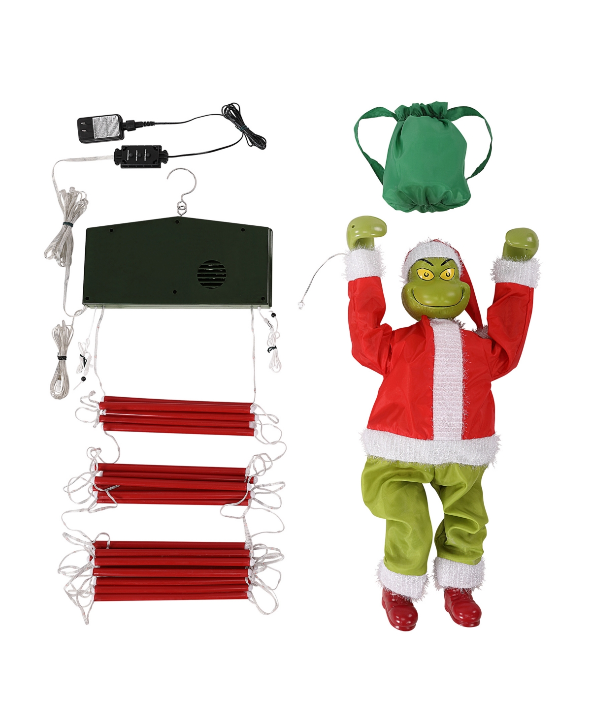 Mr. Christmas Super Climbing Outdoor Rope Ladder Climbing Grinch In Multi