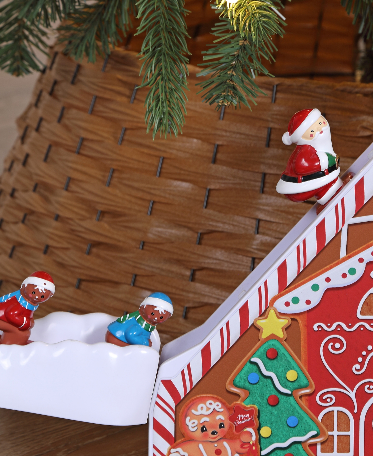 Mr. Christmas Animated Gingerbread Ski Slope In Brown