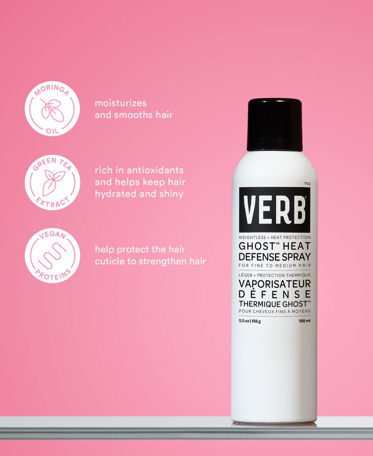 Verb Ghost Heat Defense Spray, 5.5 Oz. In Transparent