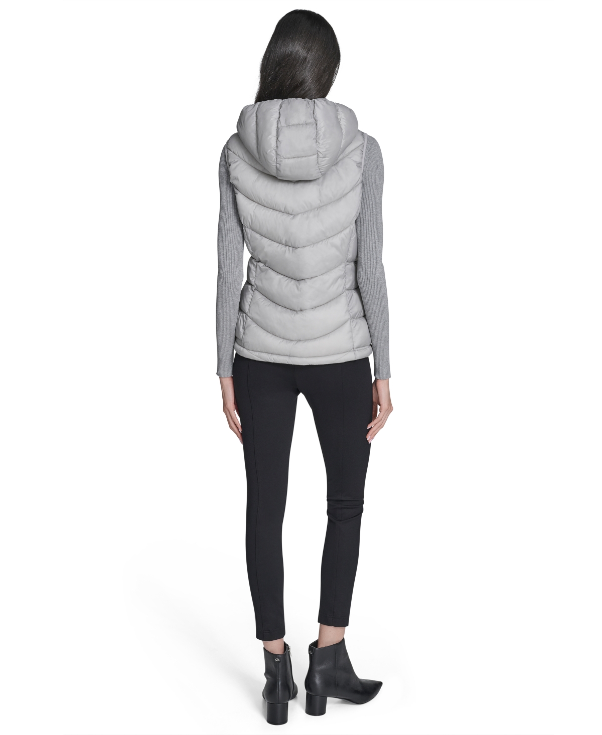 Charter Club Women's Packable Hooded Puffer Vest, Created For Macy's In Silver