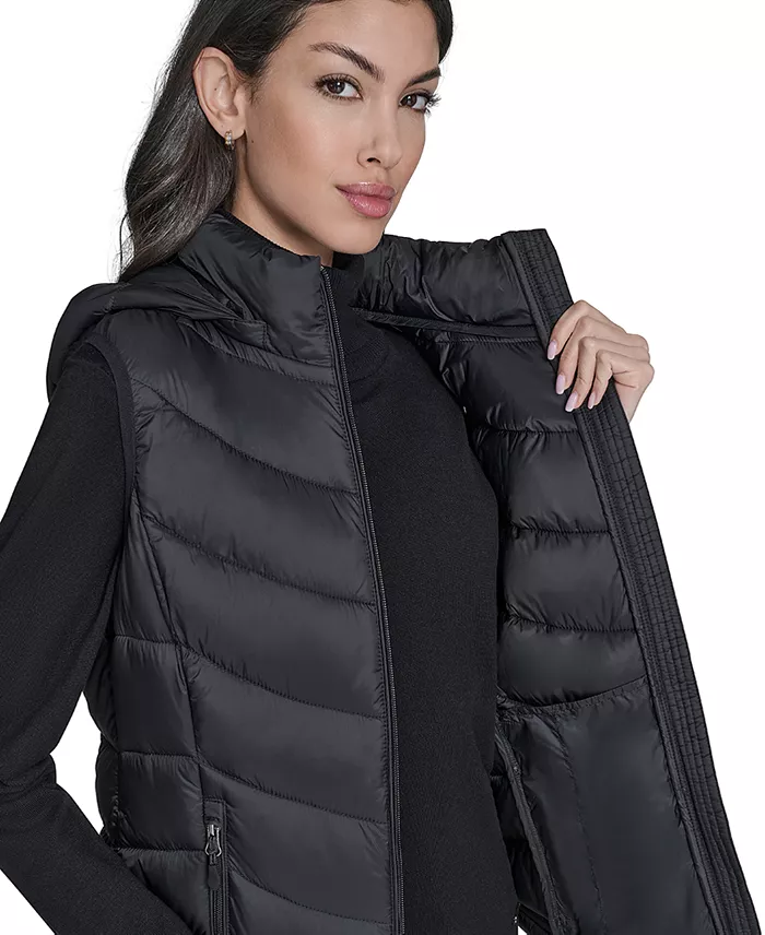 Women's Packable Hooded Puffer Vest - thumbnail 8