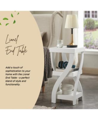 3 Tier End Table - Square End Table - Table for Bedroom - End Table with Shelves - Bedside Nightstand