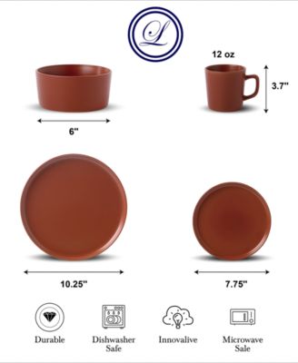 Red 16-Pc. Dinnerware Set, Service for 4