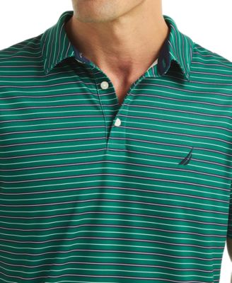 Men's Short Sleeve Striped Performance Golf Polo Shirt