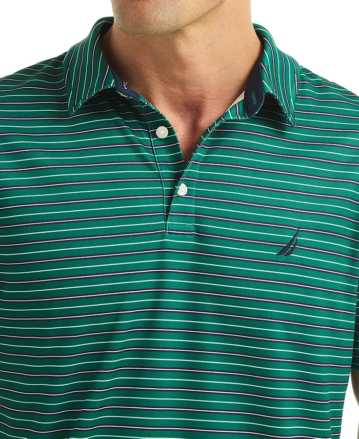 Men's Short Sleeve Striped Performance Golf Polo Shirt - thumbnail 3