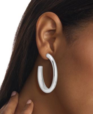 Medium Modern Purity C-Hoop Earrings, 1.97"