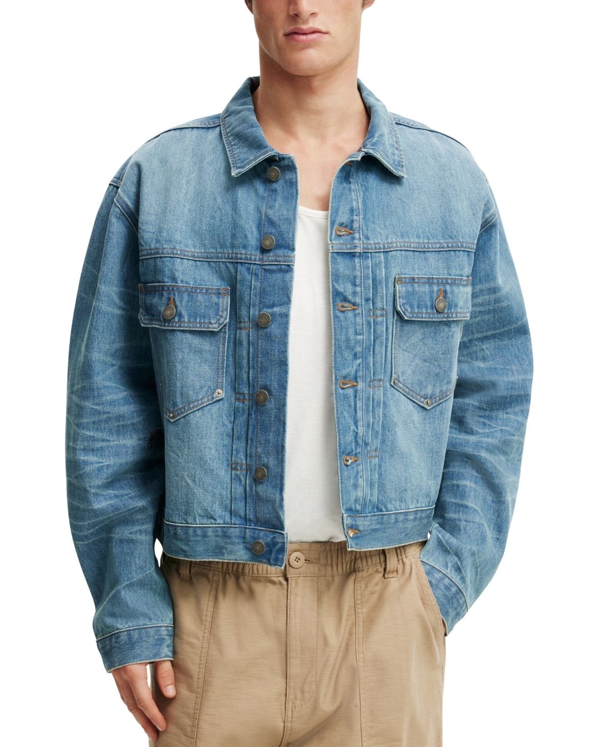 Men's Denim Rinse Jacket - Blue