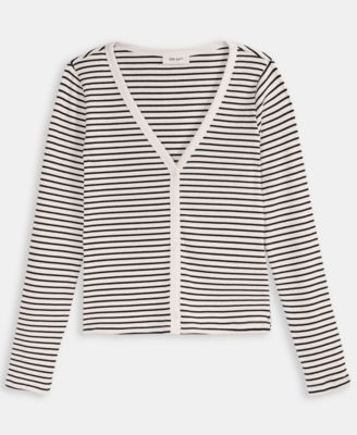 Women's Ribbed Striped Cardigan, Macy's Exclusive