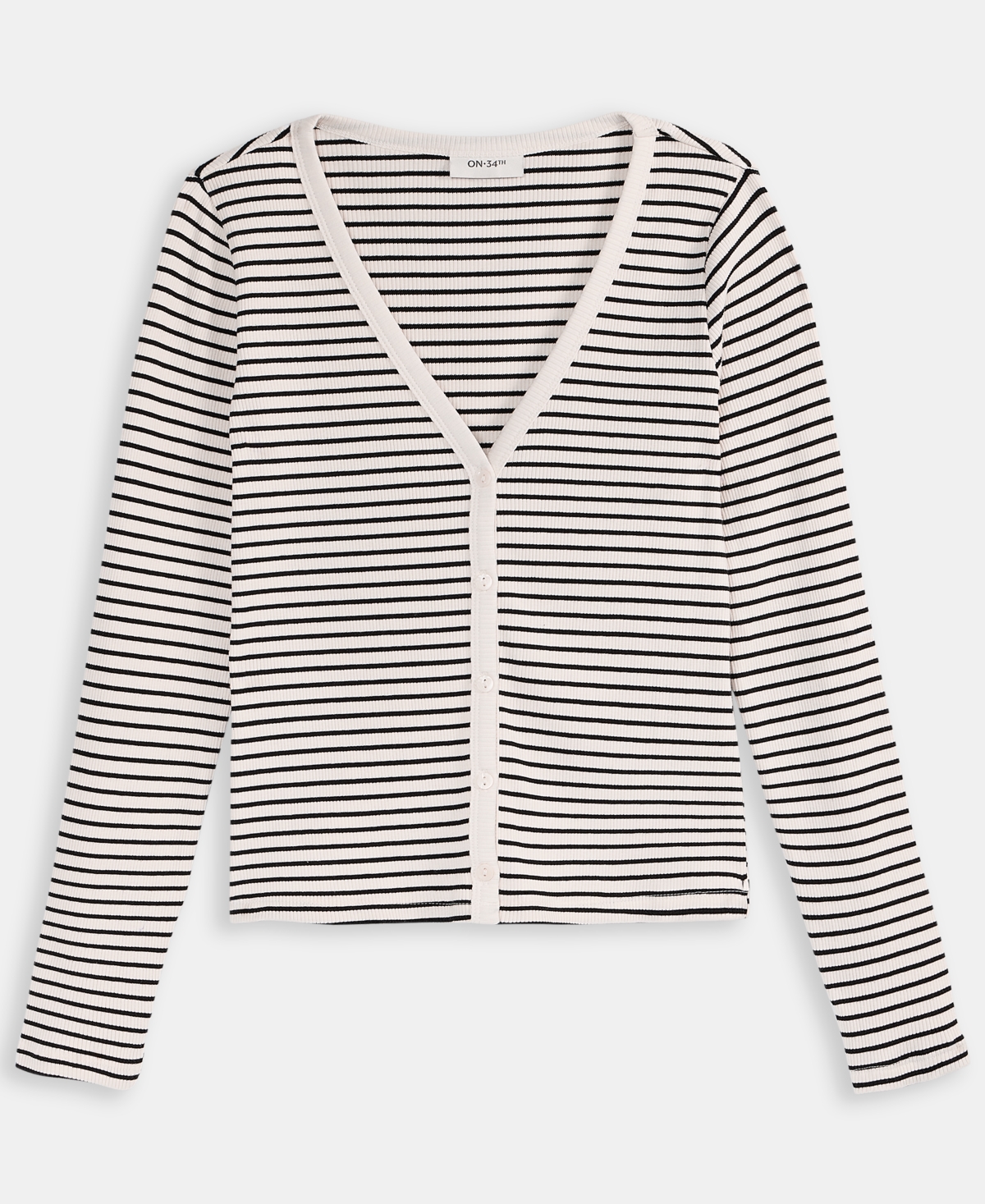 On 34th Womens Ribbed Striped Cardigan V Neck Tank Cropped Barrel Jeans Macys Exclusive In Blue