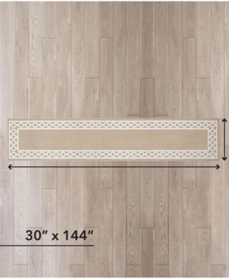 Christine Trellis Border Tufted Runner Rug, 30" x 144"