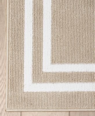 Double Line Border Tufted Runner Rug, 30" x 144"