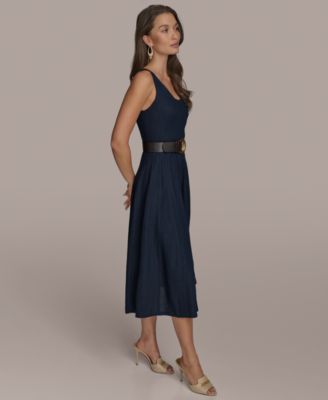 【Donna Karan New York】Strapless A-Line Dress Donna Karan New York Women's Belted A-Line Dress - Macy's