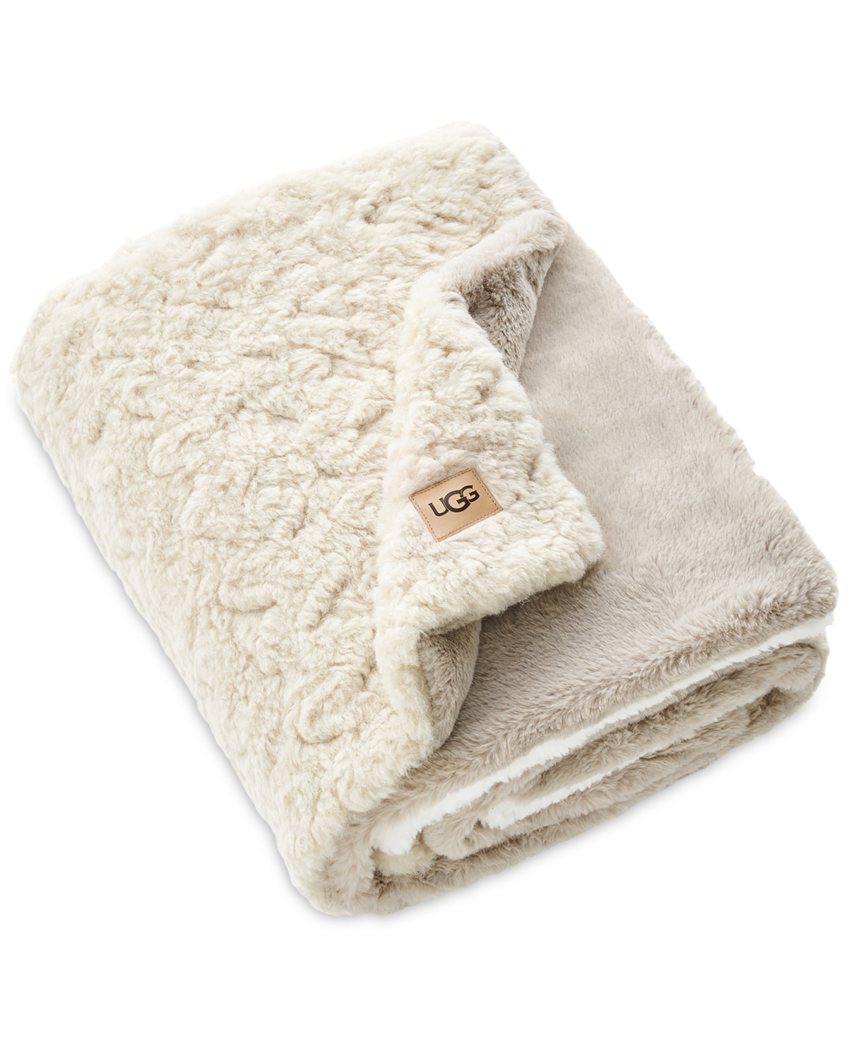 Ugg Orly Mixed Faux-fur Throw, 50" X 70" In White