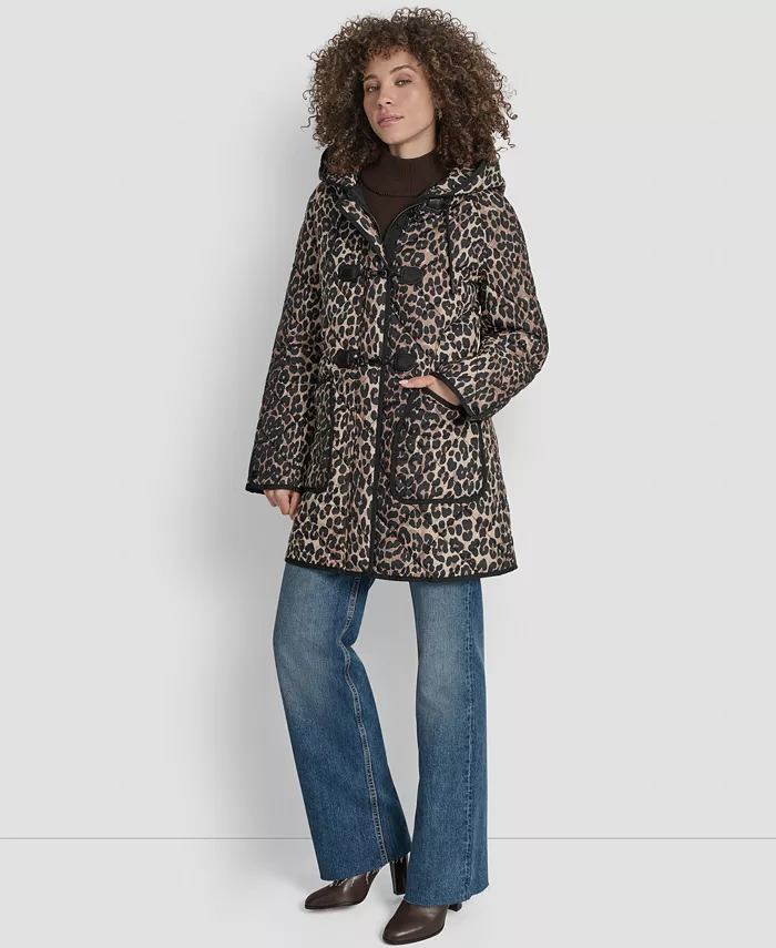 Women's Hooded Toggle Quilted Coat - thumbnail 10