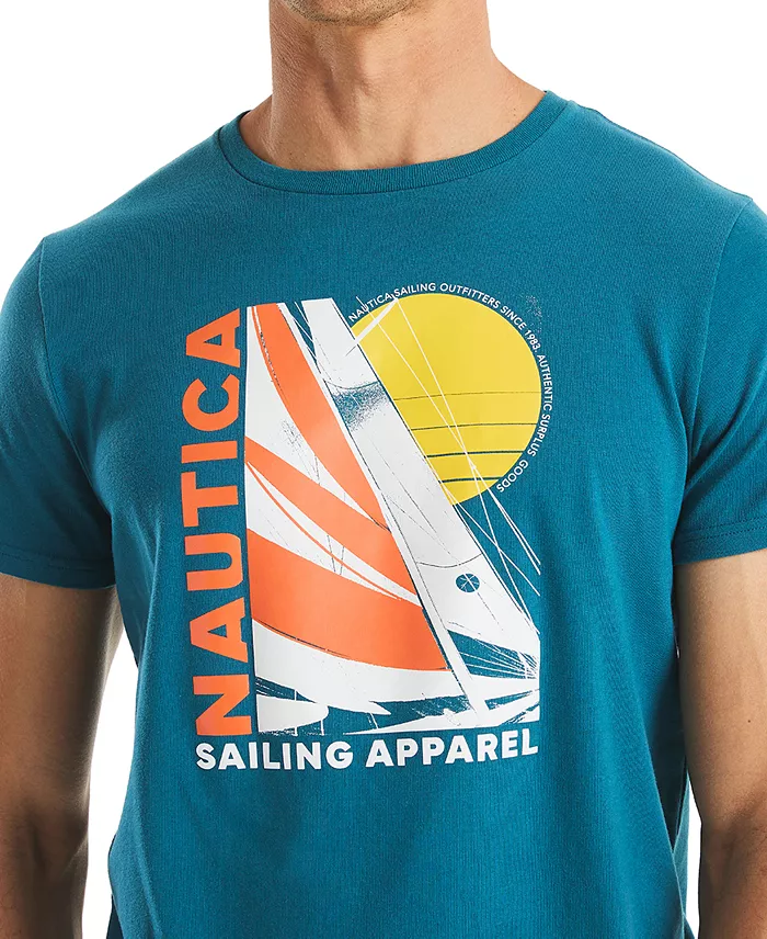 Men's Short Sleeve Modern Sailboat Graphic T-Shirt - thumbnail 3