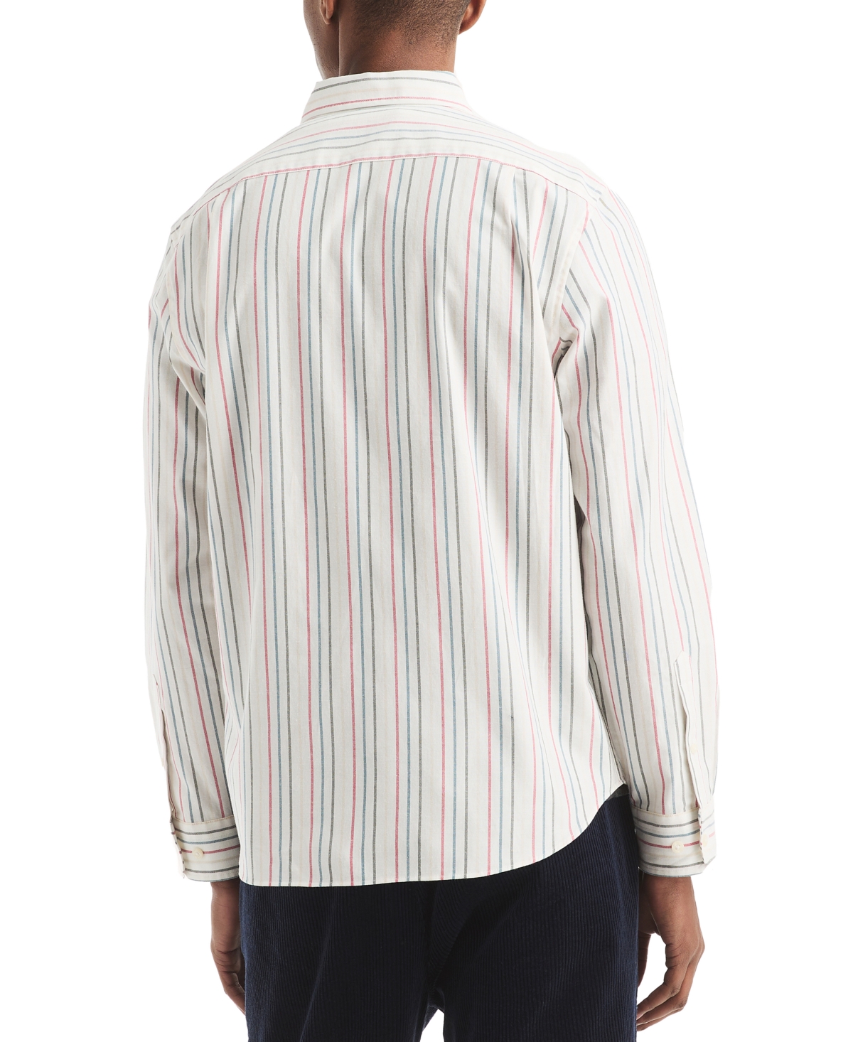 Nautica Men's Long Sleeve Striped Button-down Shirt In White